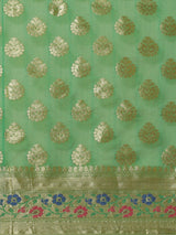 Green Powerloom Cotton Silk Banarasi Saree