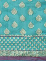 Blue colored semi silk saree
