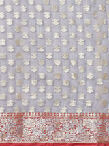 Grey colored semi cotton saree