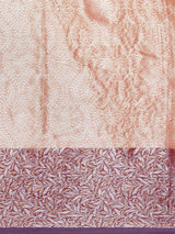 Pink colored semi silk blend banarasi saree