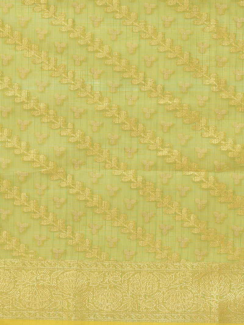 Green Cotton Silk Zari Woven Saree