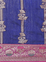 Blue colored semi cotton saree