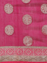 Fuchsia pink semi cotton saree