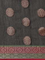 Black colored semi cotton saree