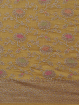 Mustard Banarasi Pure Muga Jaal Silk Saree
