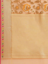 Tinted Peach Semi Organza Silk Banarasi Saree