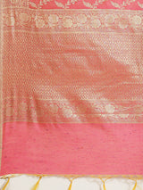 Pink Banarasi Cotton Silk Saree