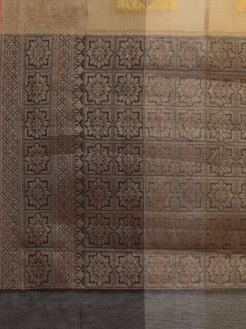 Multi Coloured Powerloom Cotton Silk Banarasi Saree