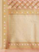 Pale Pink Semi Organza Silk Banarasi Saree