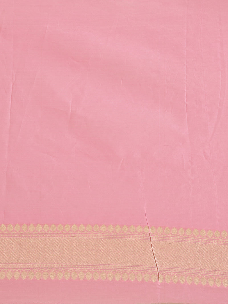 Light Pink Semi Organza Silk Banarasi Saree
