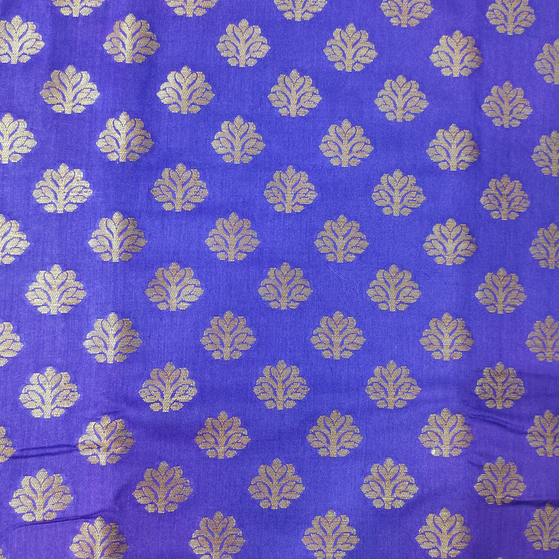 Purple Pure Munga Silk Banarasi Skirt Booti Saree