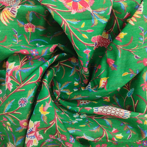 Green Pure Munga Silk Digital Print Banarasi Saree