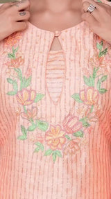Asymmetrical Embroidered Kurta with sharara