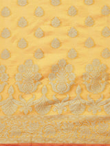 Mustard colored Silk saree