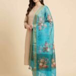 Skyblue Chiffon Silk Pure Banarasi Dupatta