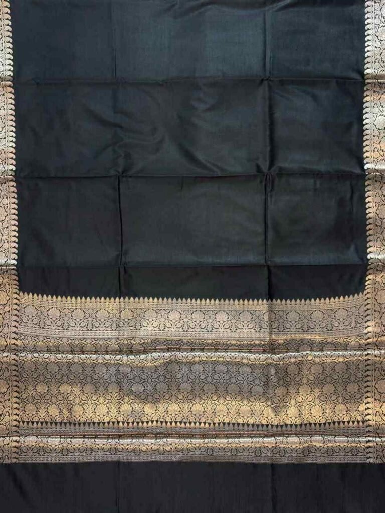 Black Semi Silk Kataan Banarasi Saree