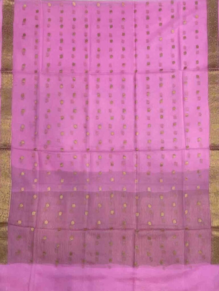 Pink Chiffon Silk Pure Banarasi Dupatta