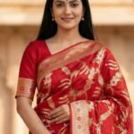 Red Cotton Silk Pure Banarasi Saree