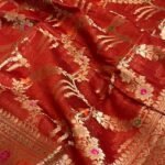 Red Cotton Silk Pure Banarasi Saree