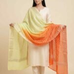 Dual Shade Khaddi Georgette Pure Silk Banarasi Dupatta