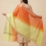 Dual Shade Khaddi Georgette Pure Silk Banarasi Dupatta