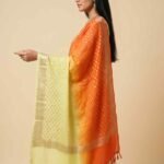 Dual Shade Khaddi Georgette Pure Silk Banarasi Dupatta
