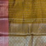 Banarasi Semi Silk Saree In Mustard Colour With ZigZag Zari Work