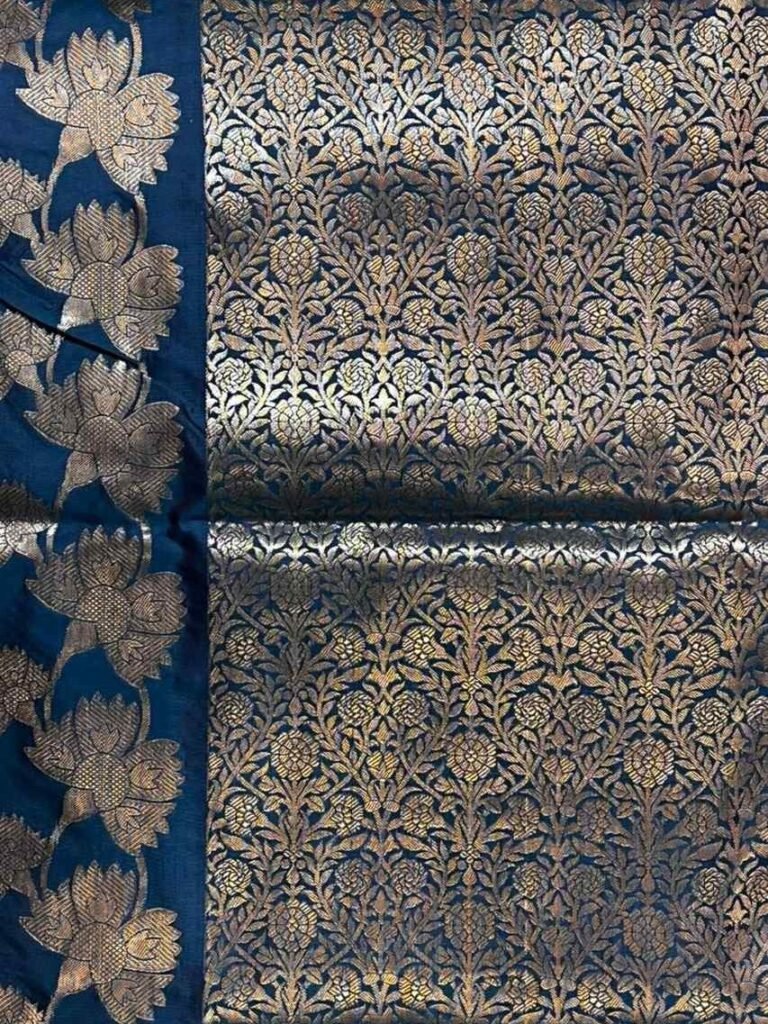 Blue Semi Silk Banarasi Saree
