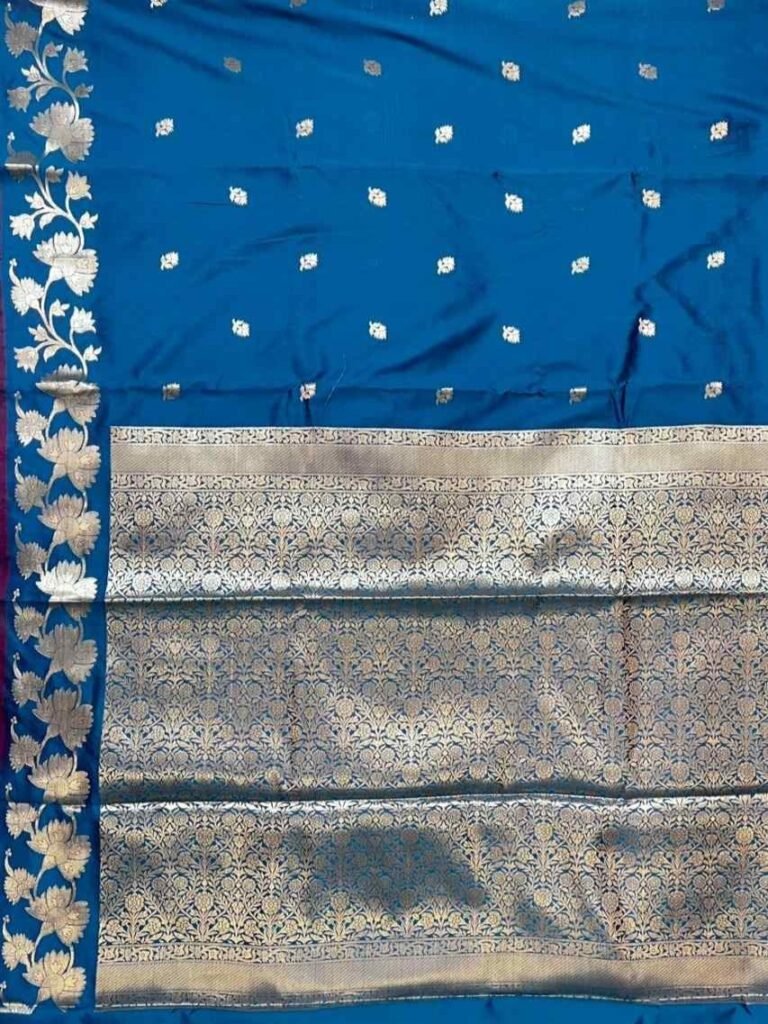 Blue Semi Silk Banarasi Saree
