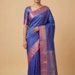 Royal Blue Semi Silk Banarasi Saree