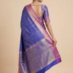 Royal Blue Semi Silk Banarasi Saree