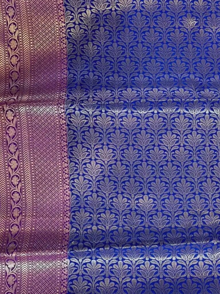 Royal Blue Semi Silk Banarasi Saree
