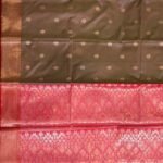 Chiku Semi Silk Banarasi Saree