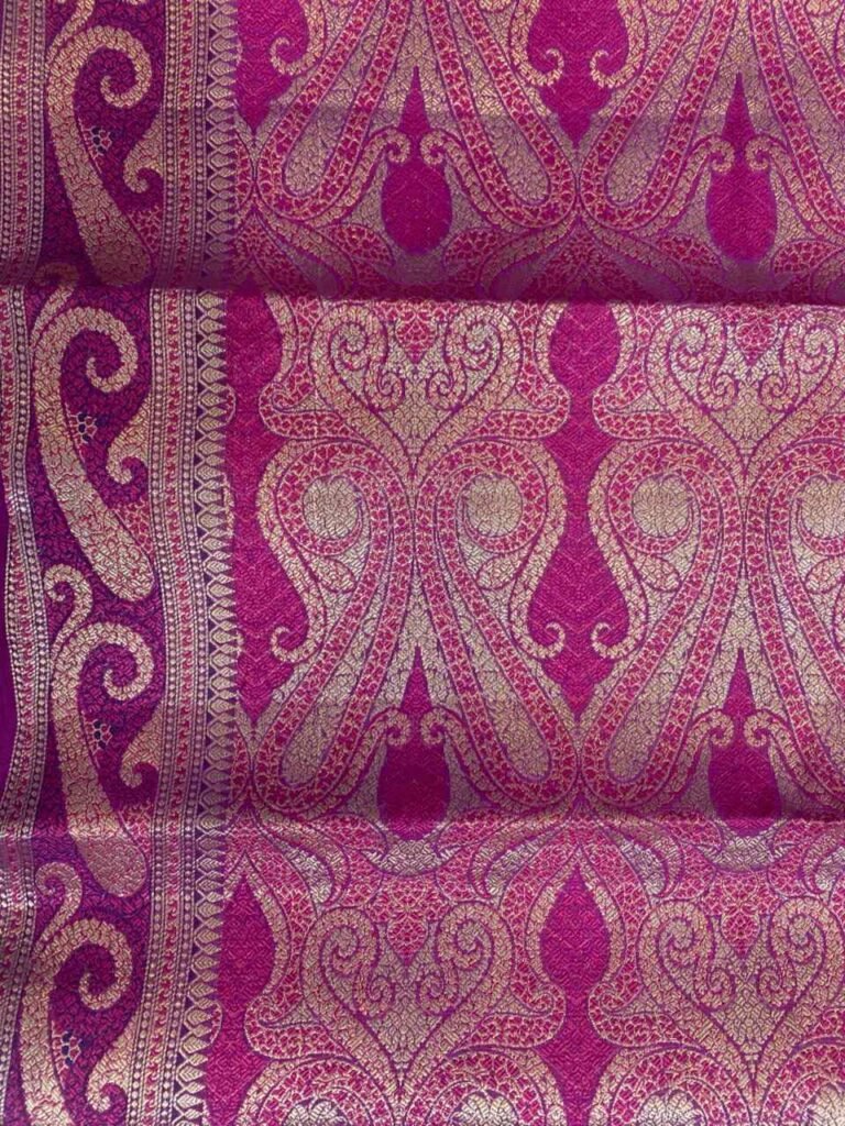 Magenta Cotton Silk Pure Banarasi Saree