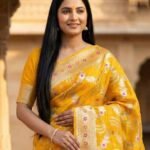 Yellow Cotton Silk Pure Banarasi Saree
