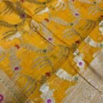 Yellow Cotton Silk Pure Banarasi Saree