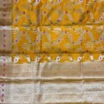 Yellow Cotton Silk Pure Banarasi Saree