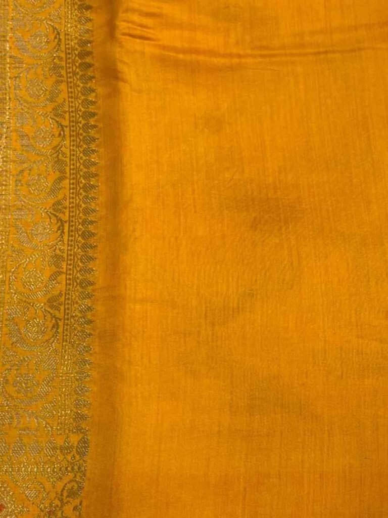 Yellow Cotton Silk Pure Banarasi Saree