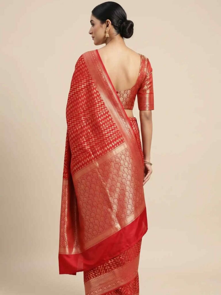 Red Semi Silk Banarasi Saree