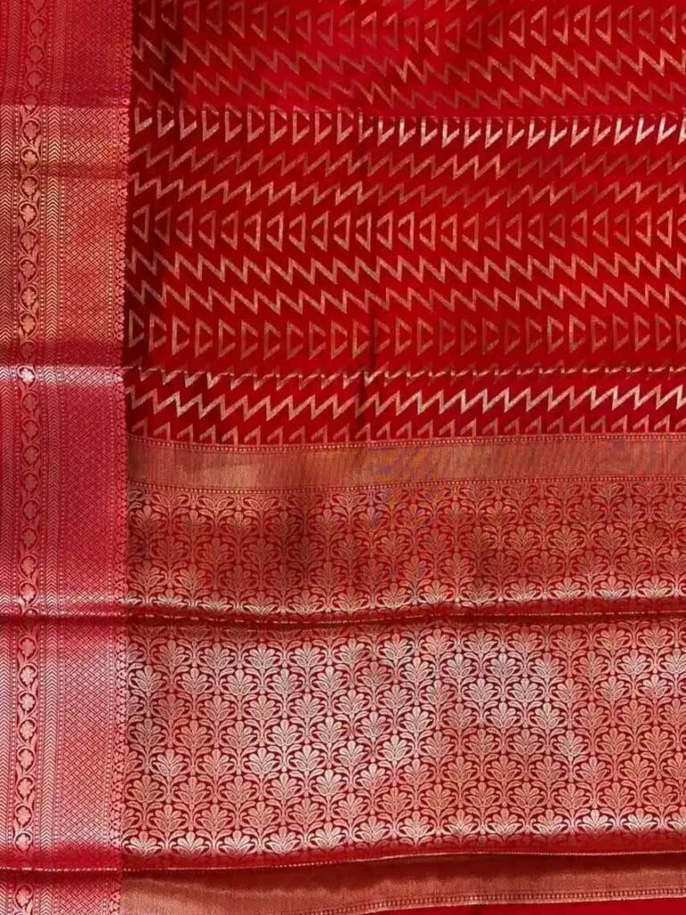 Red Semi Silk Banarasi Saree