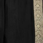 Black Khaddi Georgette Banarasi Silk Saree