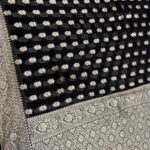 Black Khaddi Georgette Banarasi Silk Saree