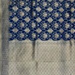 Blue Handwoven Khaddi Georgette Banarasi Silk Saree