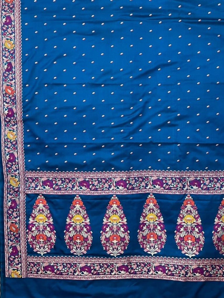 Royal Blue Mashru Silk Banarasi Saree