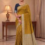 Golden Munga Silk Banarasi Saree