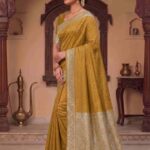 Golden Munga Silk Banarasi Saree