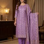 Lavender Semi Silk Dress Material
