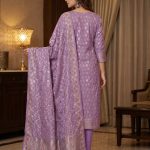 Lavender Semi Silk Dress Material