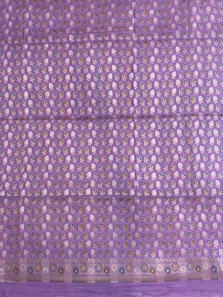 Lavender Semi Silk Dress Material