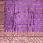Lavender Viscose Silk Pure Banarasi Saree With Beautiful Floral Zari & Red Minakari Work